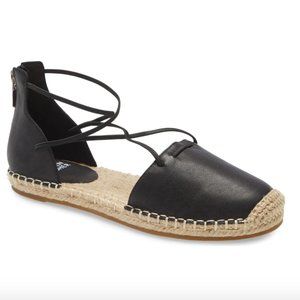 Eileen Fisher Black Leather Espadrilles